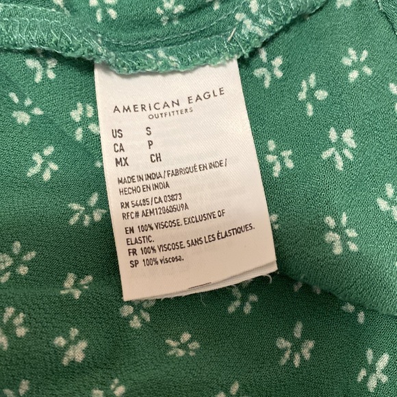 American Eagle Green Floral Smocked Mini Dress - Picture 7 of 8